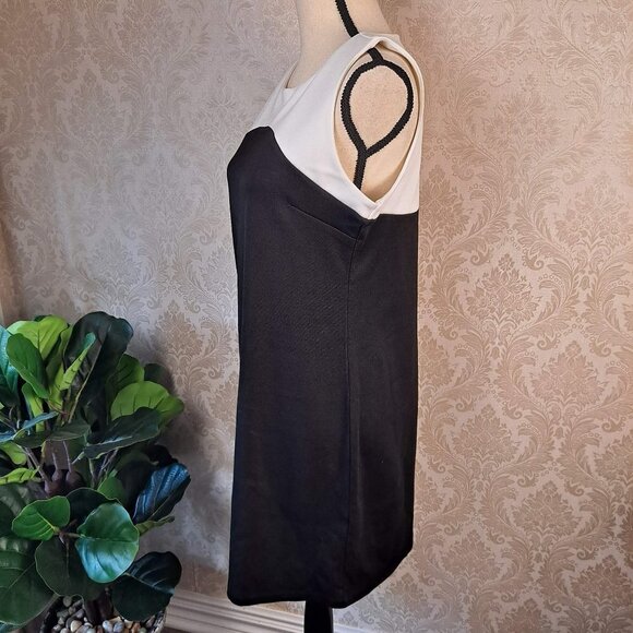 Apt 9 Size Petite Large Black/White Shift Dress Sleeveless Crew Neck NWT - Picture 4 of 13